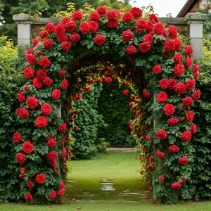 Роза плетистая Алый Триумф купить по цене от 319р. в интернет-магазине «Посадика» с доставкой почтой в в Щелкиное и по всей России – [изображение №1].